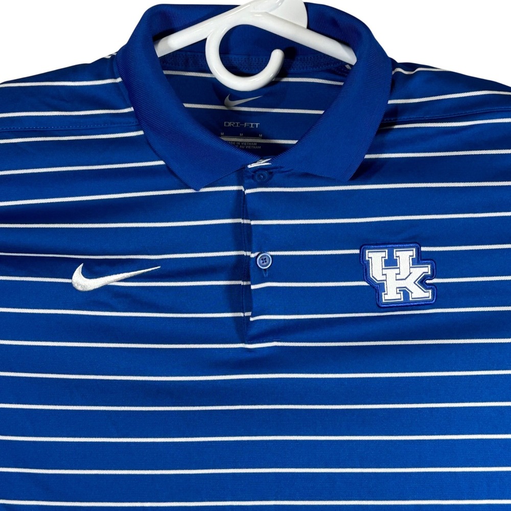 Nike Kentucky Wildcats Dri-FIT Striped Polo Shirt Mens Medium Blue DN6116-480